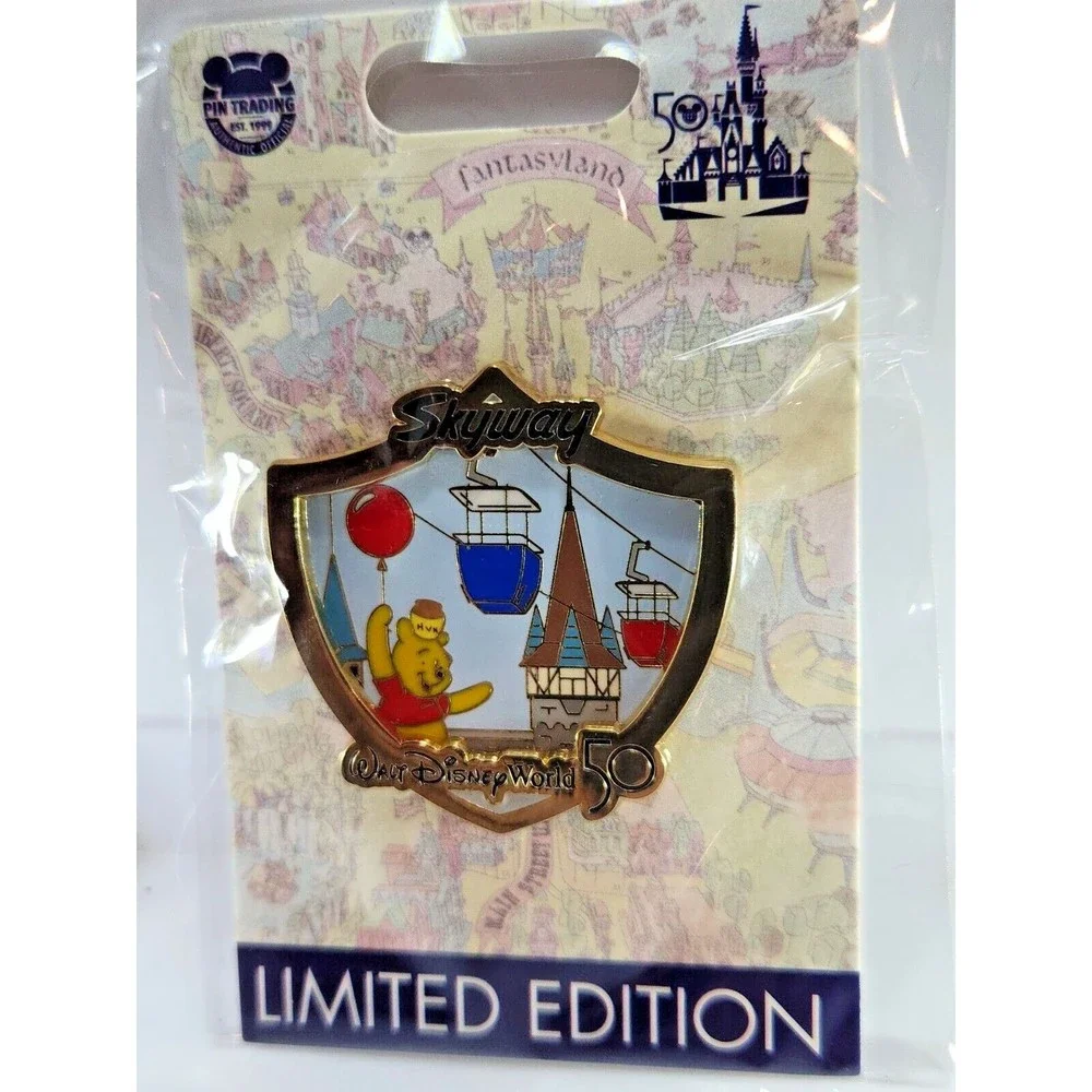 SKYWAY Pooh WDW‎ Ride Attraction Crest 50th Anniversary LE Disney Pin 145018